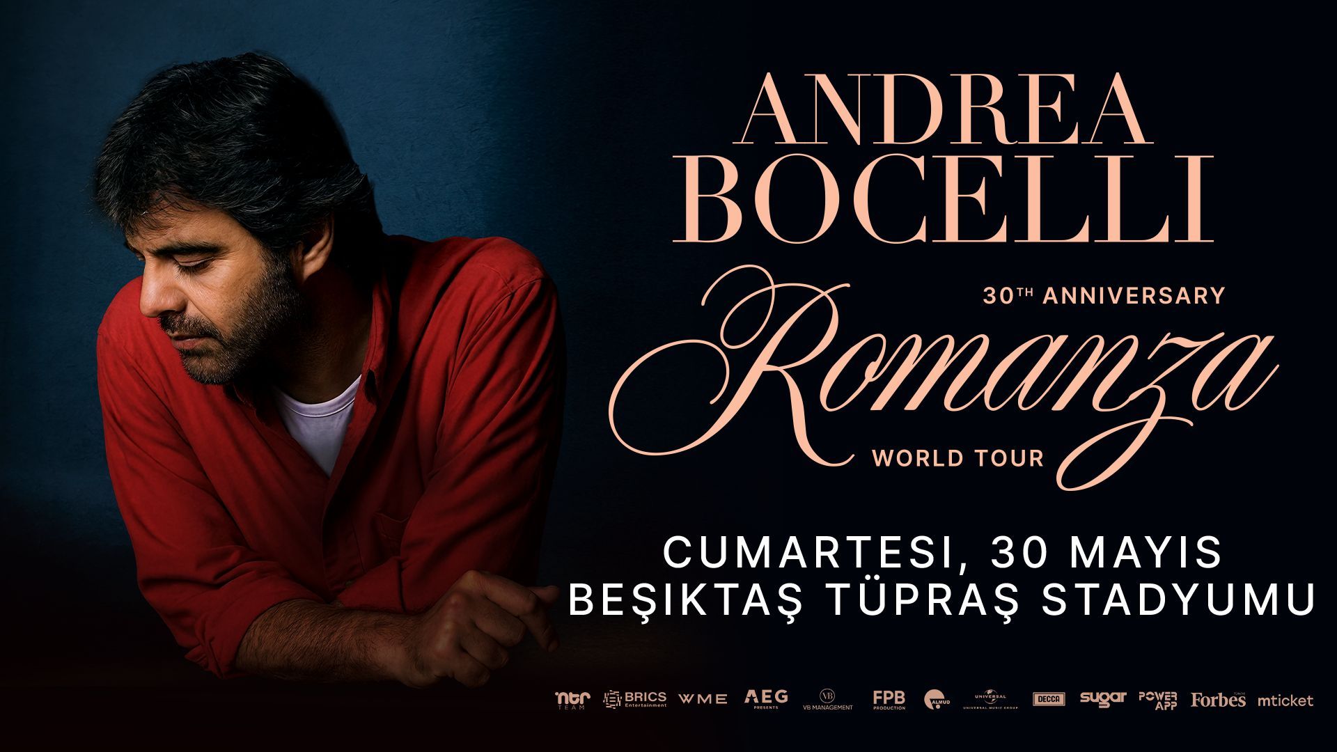 Andrea Bocelli�nin Romanza 30. Y�l Turnesi �çin Geri Say�m Ba�lad� 